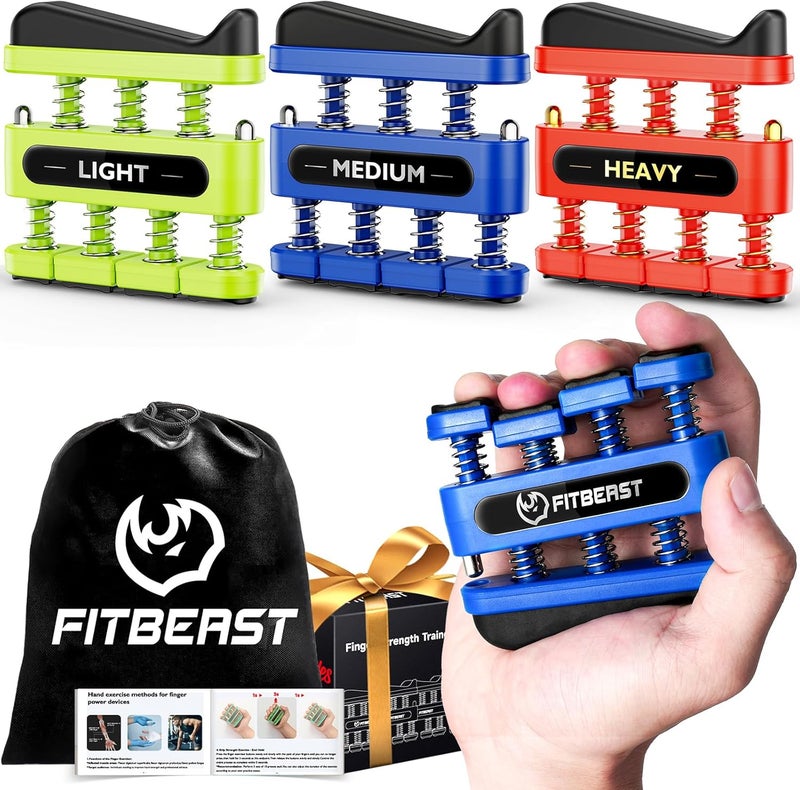 FitBeast مقوي الأصابع، مدرب الأصابع، مدرب اليد لتحسين البراعة والقوة في الأصابع، اليدين، الساعدين - مدرب قوة القبضة للموسيقيين، المتسلقين - Image 1